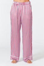 Evie Silk Pyjama Set - Camargue Red and Blue Stripe