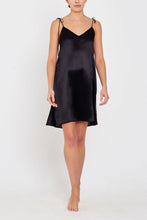 Lucia Short Black Silk Nightdress