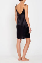 Lucia Short Black Silk Nightdress Back