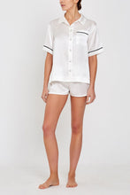 Lulu Short-sleeved Silk Sleep Shirt Ivory