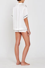 Lulu Short-sleeved Silk Sleep Shirt Ivory Back