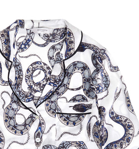 Evie Silk Pyjama Set - Ivory Snake Print *ONLINE EXCLUSIVE*