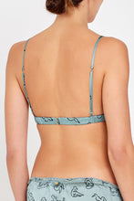 Silk and Lace Coquette Bralette Green Print Back