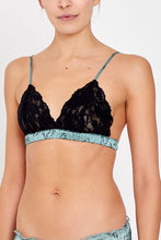 Silk and Lace Coquette Bralette Green Print