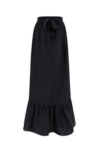 Hera Black Linen Strapless Dress