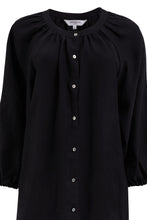 Ophelia Black Linen Shirt Dress