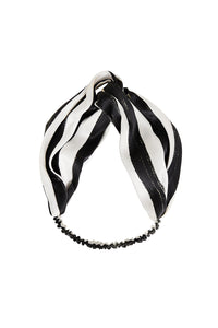 Kiki Black Stripe Silk Headband