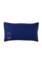 Emile Blue Linen Embroidered Cushion Cover