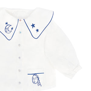 Mini Aubrey White Linen Kids Pyjama Set