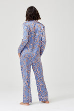 Evie Pale Blue Rope Print Silk Pyjama Shirt