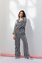 Evie Black Stripe Silk Pyjama Set