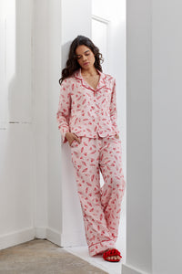 Evie Red Shell Silk Pyjama Set