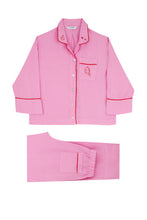 Embroidered Aubrey Pink Linen Pyjama Set