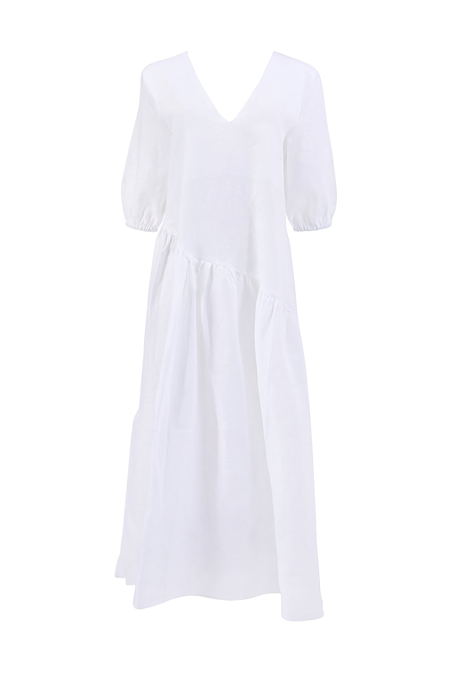 Arabella White Linen Dress/Kaftan