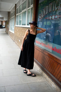 Farah Black Linen Dress