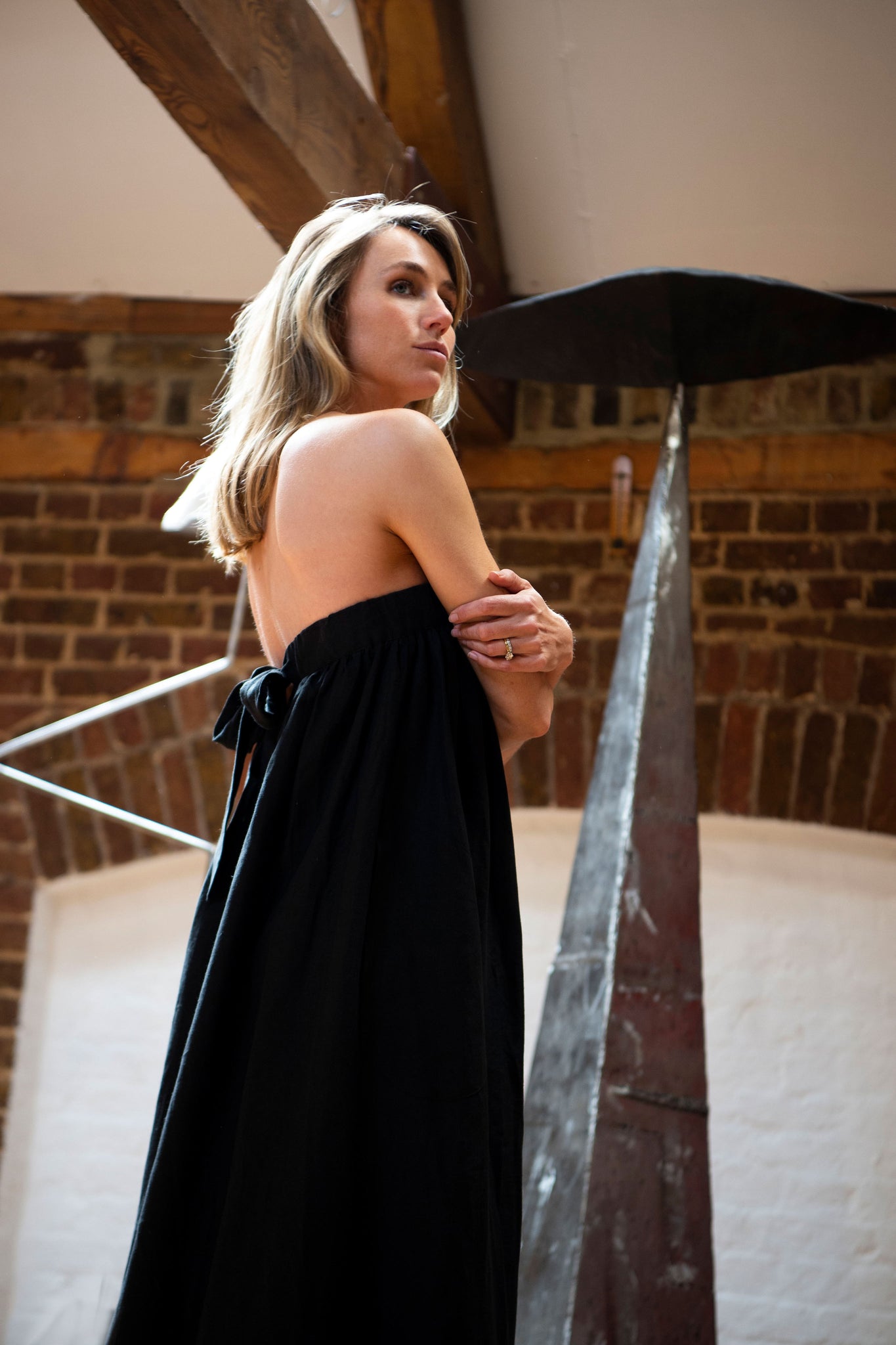 Hera Black Linen Strapless Dress Hesper Fox Hera Black Linen Strapless Dress Hesper Fox