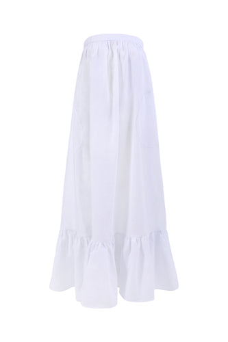Hera White Linen Strapless Dress