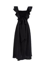 Portia Black Linen Maxi Dress