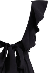 Portia Black Linen Maxi Dress