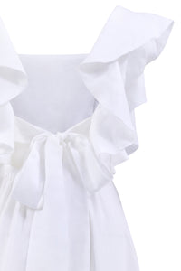Portia White Linen Maxi Dress